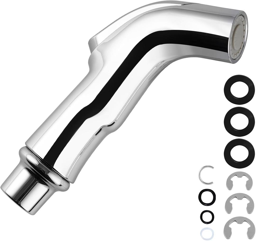 Hygie Rinse Universal Sink Sprayer Attachment for Faucet, Kitchen Side Sprayer Head Compatible with Delta, Moen, Kohler and Other OEM Brands Pull Out Spray Head, Nozzle Head Only, Chrome