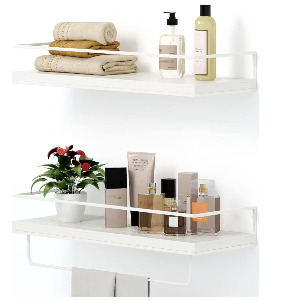 White Floating Shelves Room And Bedroom White