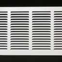 HVAC Premium 16'' x 8'' [Duct Opening] Flat Stamped Steel Return Air Grille - Sidewall and Ceiling - HVAC Vent Duct Cover - White [Outer Dimensions: 17.75''w X 9.75''h]