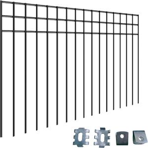 24x15-inch No Dig Animal Barrier Fence, 20 Pack Black Dig Protective Fence with 1.5 inch Spike spacing, Dog/Rabbit/Groundhog Underground Defence, for Outdoor Garden Patio