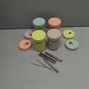 Pandaloo Smoothie Cups for Kids - Stainless Steel Toddler Tumbler with Straw, Sippy Cup for Smoothies - BPA-Free, Toddler Snack Cups, 10 oz (Pack of 4, Creamy Mushroom/Sage/Lime/Peach)