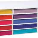 Classroom Keepers 9" x 12" Construction Paper Storage, 15-Slot, White, 9-3/8"H x 29-1/4"W x 12-7/8"D, 1 Unit