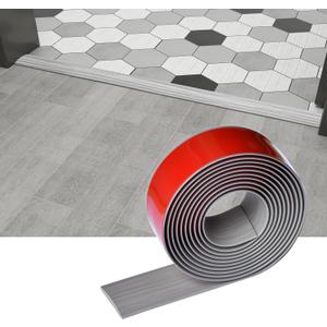 Floor/Door Flat Transition Strip & Self Adhesive Floor Vinyl Floor Edge Trim Laminate Floor Gap Covering Joining Strip (5cm, 3.28Ft, Grey Wood Grain)