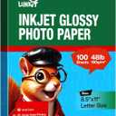 Uinkit 100 Sheets Inkjet Photo Paper Glossy 8.5x11 48lb 180Gsm Professional Photographic Paper Letter Size 8.5Mil Instant Dry Suitable for All Ink Printers