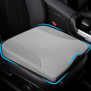 Car Seat Cushion, Car Seat Cushions for Driving with Comfort Memory Foam - Sciatica & Back Pain Relief, Suitable for Car, Truck, Office Chair (Gray)