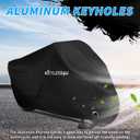 Motorcycle Cover Premium Waterproof Outdoor All Weather Protect from Dust Sunlight Rain. Compatible with Harley Davidson, Honda, Suzuki, Kawasaki, Yamaha and Many More(Black,97inch)