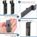 JaGely 30 Pcs Metal Slatwall Hooks 3 Inch Commercial Slatwall Utility Notch Hooks Picture Hanger for Pegboard Photo Frame Display Painting Art Accessories (Black)