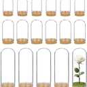 BENECREAT 24 Pack Glass Jars Bottles 3 Mixed Size Dome Cloche Cover Decoration Bottles with Cork Stoppers for Mother's Day Wedding Party Favors, Arts and Small Projects, Home Decoration
