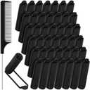 Syhood 43 Pcs Foam Sponge Hair Rollers Women 0.59 Inch Soft Sleeping Curlers Flexible Sponge Curler Tool and Rat Tail Comb for Hair Styling Hairdressing Overnight Curl and Volume (Black)