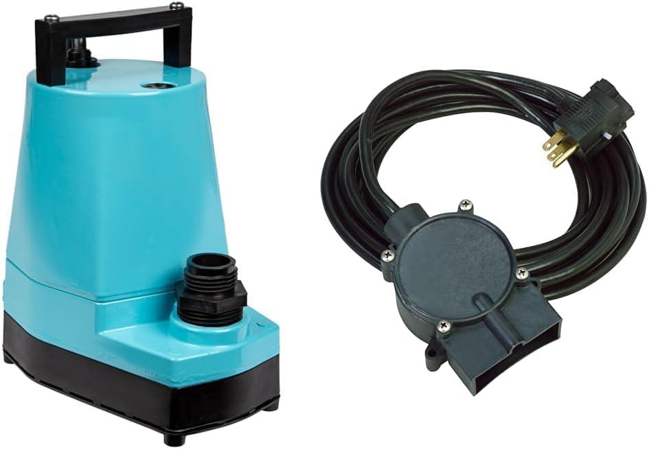 Little Giant 1/6 HP 1500 GPH Aluminum Manual Utility Pump with Piggyback Diaphragm Switch Bundle