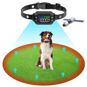 GPS Wireless Dog Collar Fence System,Electric Dog Collar Fence,Adjustable Warning Strength,Pet Containment System, Outdoor Use Only,Rechargeable