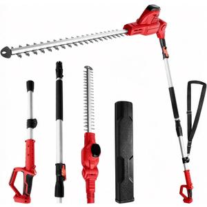 Pole Hedge Trimmer for Milwaukee M18 Battery (No Battery) | Extension Pole (7.84-9.74FT), 16.14" Laser-Cut Blade, 135 Rotating Head, Overload Protection, Shoulder Strap Included
