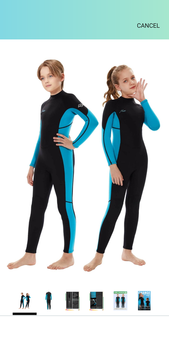 Hevto Kids Wetsuit for Boys Girls Toddler Youth 3/2mm Neoprene Full Wet Suits in Cold Water for Swimming Surfing Diving 5 Size