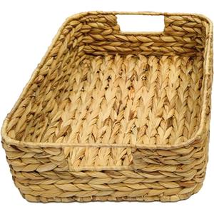 Wicker Baskets for Storage - Water Hyacinth Storage Baskets - Bathroom Storage Organizer - Bedroom Set – Medium Rattan Basket - Wick Baskets Storage - Wicker Basket Shelves - Laundry Basket by Mobyli
