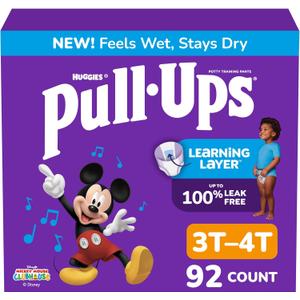 Pull-Ups Boys' Potty Training Pants, Size 3T-4T Training Underwear (32-40 lbs), 92 Count