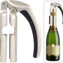 Champagne Bottle Opener, Zinc Alloy Sparkling Wine Cork Puller, Bar Jar Cork Puller Champagne Corkscrew, Multifunctional Bottle Opener, Gift for Wine Lovers(COLOR:A)