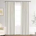Joywell 100% Blackout Linen Curtains 88 Inch Long for Bedroom Back Tab Hook Belt 2 Panel Natural Black Out Curtain Noise Reduction Drapes for Dining Room Kitchen Window Cream Ivory 52 x 88