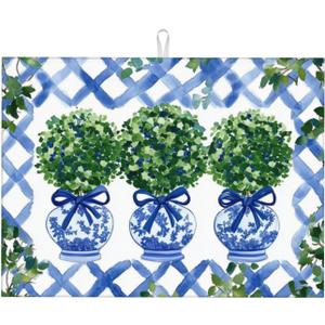 Topiary Chinoiserie Ginger Jar Dish Drying Mat For Kitchen Counter Microfiber Absorbent Dish Draining Reusable Washable 