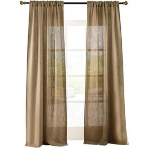 Valea Home Soft Burlap Natural Tan Rod Pocket Window Curtain Panels for Living Room, 52 inches x 96 inches, 1 Panel