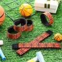 24 Pcs Basketball Sleeve Holders 7.5 Inch Basketball Shirt Sleeve Straps Brown Black Pattern Stitching Sports Shirts Ties for Women Men Teens Sports Activities Accessories Gift