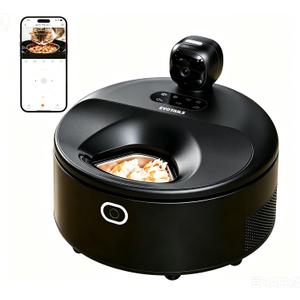 Wet Food Automatic Cat Feeder with Camera, Semiconductor Cooling & Heating with Stainless Steel Bowl, APP Control with Camera & Meal Call, 5 Fresh Meals Pet Food Dispenser (Black)