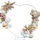 Heart-Shaped White Wedding Arch with Stand,6.6 * 6.6ft Wedding Arch with Base Includes 2 Water Bags,Metal Ceremony Backdrop Stand for Outdoor/Indoor Weddings,Birthday,Decoration (Whtie)