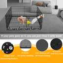 Dog Playpen Square Bottom Pad Fits for 48 Inch 8 Panels Metal Exercise Pet Playpen, Dog Crate Pad Puppy Playpen Pad, Elastic Buckles Connections.(Note: Playpen Not Included) -Black