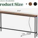 SUPERJARE 51.2 Inch Sofa Table with Power Outlet and USB-C Port, 5.9 Inch Narrow Console Table, Entryway Hallway Couch Table with Storage, Behind Sofa, Small Spaces, Living Room, Rustic Brown, 5.9''D x 51.2''W x 29.7''H