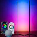 Uocub Corner Floor Lamp, LED Corner Lamp with Alexa & Google Home, App and Remote Control,16 Million DIY Colors & 68+ Scene, Music Sync, Color Changing Smart Ambient Light for Living Rooms, Bedrooms