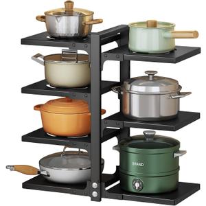 Pots and Pans Organizer for Cabinet, Heavy Duty Pot Pan Rack under Sink Organizers and StorageKitchen Cabinet Organizer with 7 Tiers