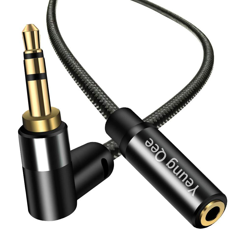 Yeung Qee 3.5mm Male to Female Extension Stereo Audio Cable 3 ft, Audio Extension Cable, AUX Headphone Extension Cable Stereo Jack Cord for Phones, Headphones, Speakers, Tablets, PCs and More（3ft/1M）