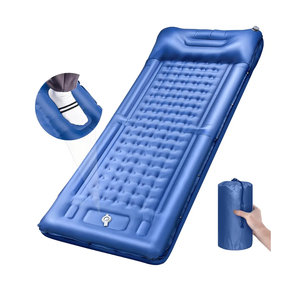 Camping Sleeping Pads，Extra Thick 5 Inch Inflatable Sleeping Mat with Pillow Built-in Pump，Oversized Mattress Super Portable Backpacking Sleeping Pad (Blue, Single)
