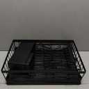 7 code Large Dish Drying Rack for Kitchen Counter, Detachable Large Capacity Dish Drainer Organizer, 2Tier Dish Racks with Utensil Holder, Black