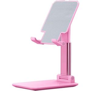 Phone Stand, Angle Height Adjustable Cell Phone Holder with Silicon Pad for Desk Fully Foldable Mobile Phone Holder Compatible with All Mobile Phones, MT-6, (Pink)