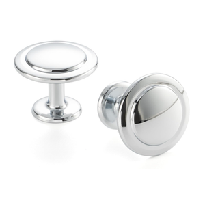 10 Pack 1-1/4 Inch, Round Polished Chrome Cabinet Knobs Chrome Drawer Knobs Chrome Cabinet Pulls, ZK2409 Solid Kitchen Hardware for Cabinets Drawers Bedroom Dresser Bathroom Vanity Cupboard 