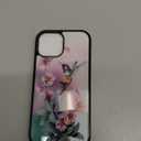 OOK Designed for iPhone 15 Case Built in Screen Protector Cute Blue Floral Flower Design for Women Girls Hard PC Back Anti Slip Shockproof Protective Cover Compatible with iPhone 15 (Hummingbird)