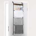 5 Tier Over The Door Towel Rack Bathroom Behind Door Towel Holder with Hooks
