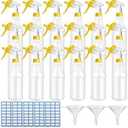 Eccliy 20 Pack 16oz Empty Spray Bottles, Leakproof Cleaning Bottles with Measurement and Adjustable Nozzle for Housekeeping, Commercial Use(Cylinder, Yellow Spray Head)