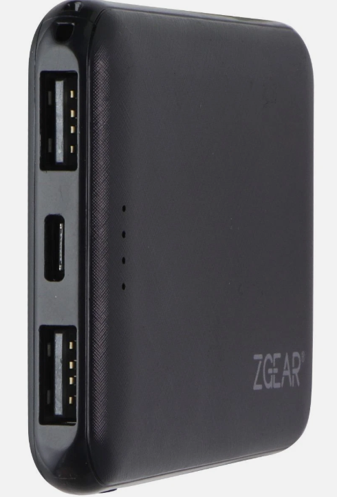 ZGear 5000 mAh Slim Dual Charging Port Power Bank - Black