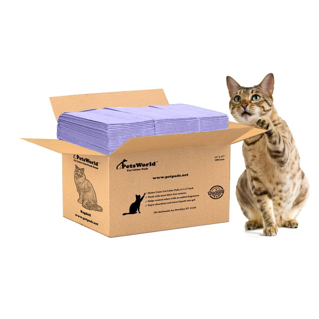 PETSWORLD Fresh Scented Cat Pads Refills for Tidy Cats Breeze Litter System 200 Pads for Cat Litter Box