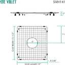 Serene Valley Sink Bottom Grid 13" X 15-1/2", Centered Drain with Corner Radius 3/8", Sink Protector SVH1416C