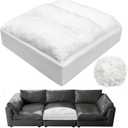 JZHLLA Replacement Couch Cushion 24"X 27"X 6"-7" Top Layer Shredded Foam and 30d Solid High-Density Sponge Sofa Cushions Replacement Insert Soft Supportive Sofa Seat Cushion