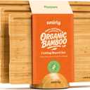 SMIRLY Wooden Cutting Boards For Kitchen Meal Prep & Serving - Bamboo Cutting Board Set with Holder, Charcuterie & Chopping Board, Wood Cutting Board Set, Kitchen Gadgets