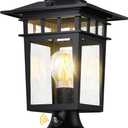 Dusk to Dawn Outdoor Post Lights,Black Waterproof Lamp Post Light Fixture, Aluminum Lamp Posts Outdoor Lighting Pole Lantern for Outside Yard Patio Pathway Garden Deck, Hard Wired,1-Pack
