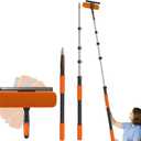 Buyplus 26Ft High Reach Squeegee for Window Cleaning Kit with 5 to 20 Foot Extension Pole, Extendable Window Cleaner Squeegee, Telescopic Window Washing Kit for Indoor/Outdoor High Window, 1 Count