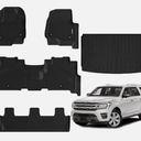 Naibeve Floor Mats for 2018-2024 Ford Expedition 8 Seats with 2nd Row Bench Seat-All Weather for Ford Expedition Floor Mats Liners 3 Row & Cargo Liner Behind The 3rd Row Accessories(Not for MAX)