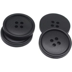 YaHoGa 40PCS 30mm Black Buttons Large Resin Buttons for DIY Sewing Tailor Crafts Coats Clothes (30MM) Bla