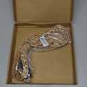 uxcell 8Ft 18/2 Twisted Cloth Covered Lamp Cord, 2 Pcs Vintage Fabric Electrical Wire with Plug Stripped Ends Ready for Extension Wiring DIY Repairing, Light Golden