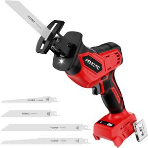 Cordless Reciprocating Saw for Milwaukee 18V Battery (No Battery), Brushless Motor, 03500 SPM 3-Speed Variable, Tool-Free Blade Change, LED Work Light, 4 Blades for Wood/Metal/PVC - Tool Only