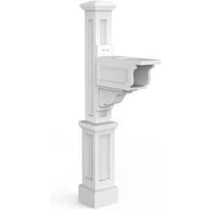 Mayne Dover Single Arm Mail Post - White - 25.5in x 8in x 56.5in - Standard Post, Arm & Hardware Kit Included (5810-W)